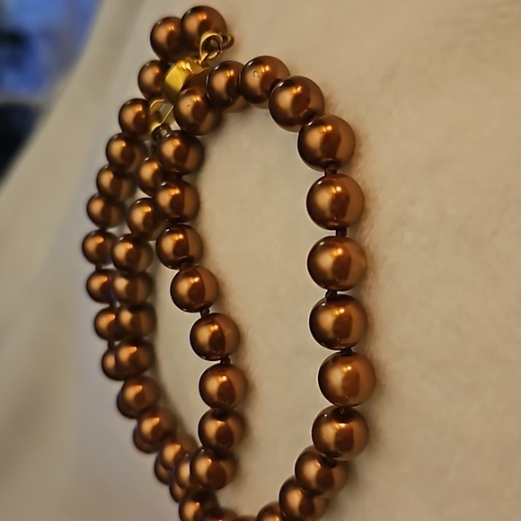 Vintage Genuine Copper Knot Beaded Box Clasp Necklace - Picture 10 of 10